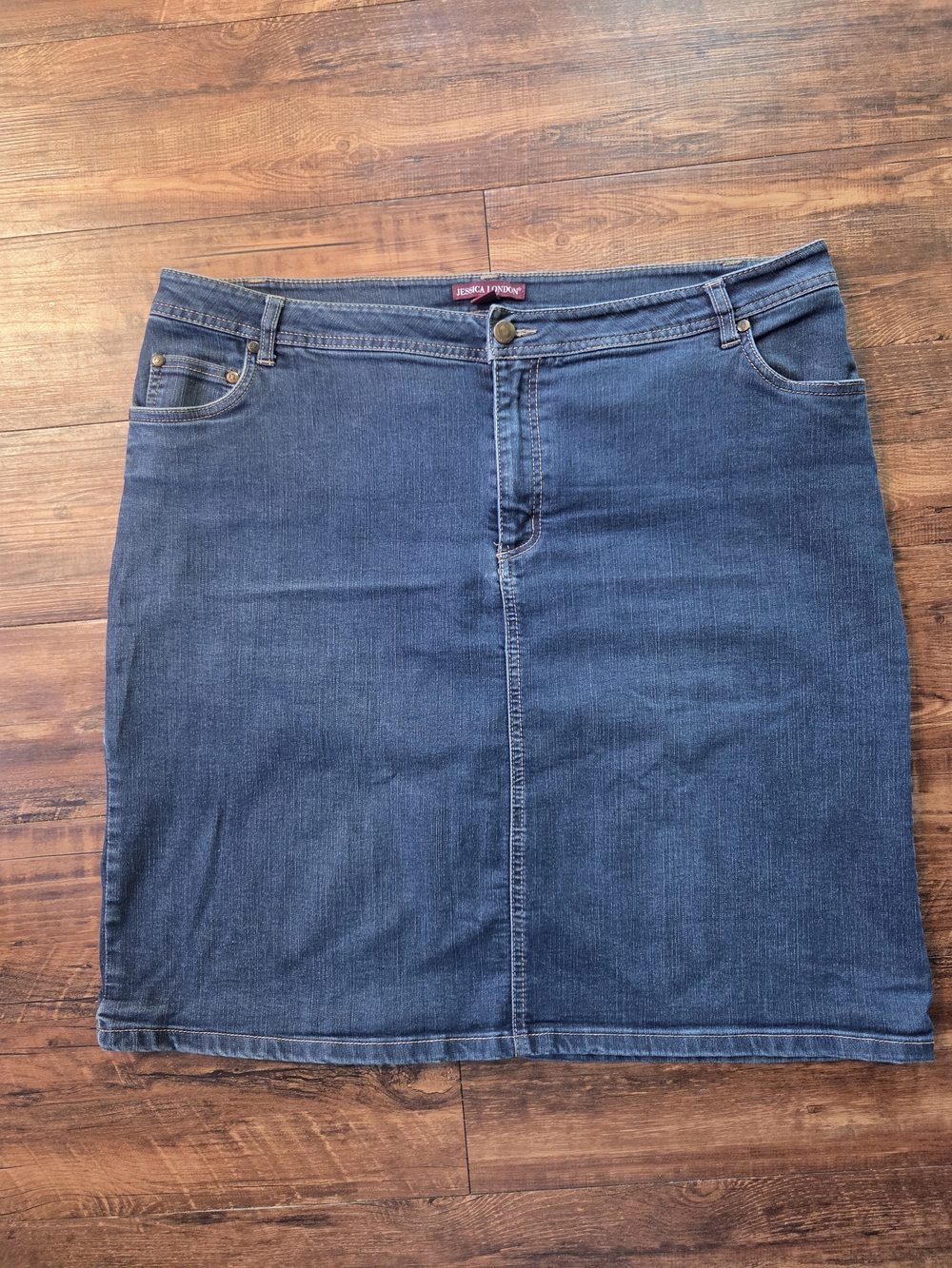 Jessica London Denim Skirt Size 18 | Classic Stretch Jean Skirt | Modest